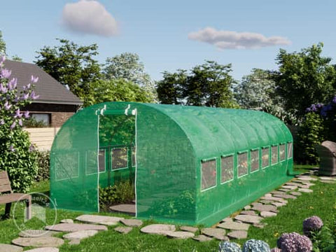 3x8m foil greenhouse Polytunnel, PE tarpaulin, green