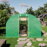 3x8m foil greenhouse Polytunnel, PE tarpaulin, green