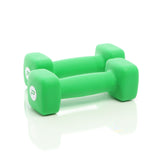 Neopren Short Dumbbell 2x 2kg Green Dumbbells w/Nonskid Handles