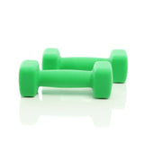 Neopren Short Dumbbell 2x 2kg Green Dumbbells w/Nonskid Handles