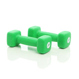 Neopren Short Dumbbell 2x 2kg Green Dumbbells w/Nonskid Handles