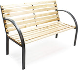 Garden Bench Wooden Steel Park Design