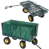 Handcart, removable tarpaulin, load capacity 544 kg - hand trolley, garden trolley