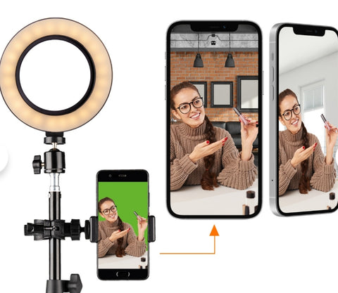 Green Screen Kit, This Green Screen Kit Includes, a Tripod, Ring Light, Microphone & Home Studio Backdrop with a Smartphone Holder