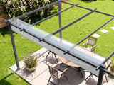 3x4m  or 3m x 3m Pergola in Anthracite; with Awning in Stone Colour