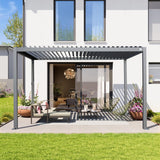 4 mx 3 m pergola in grey; with louvre roof in  grey