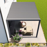 4 mx 3 m pergola in grey; with louvre roof in  grey