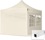 3x3m Steel Folding Gazebo, incl. 4 side panels ... Creen Red Black Cream