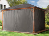 3x4 m hardtop garden pavilion, including 4 side panels,  gray