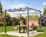 3x4m  or 3m x 3m Pergola in Anthracite; with Awning in Stone Colour