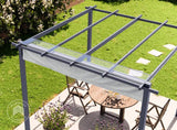 3x4m  or 3m x 3m Pergola in Anthracite; with Awning in Stone Colour