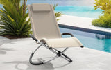 Outdoor Rocking Chair Weatherproof, Recliner Lounger, Maximum Load 150 kg Black Beige Grey