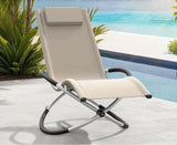 Outdoor Rocking Chair Weatherproof, Recliner Lounger, Maximum Load 150 kg Black Beige Grey