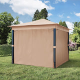 3x3 m soft top garden pavilion, including 4 side panels, taupe