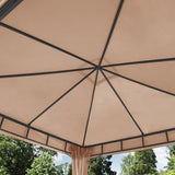 3x3 m soft top garden pavilion, including 4 side panels, taupe