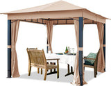 3x3 m soft top garden pavilion, including 4 side panels, taupe