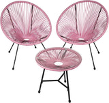 Garden furniture table and chairs set  | Round table with glass top and 2 comfortable chairs