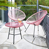 Garden furniture table and chairs set  | Round table with glass top and 2 comfortable chairs