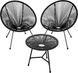 Garden furniture table and chairs set  | Round table with glass top and 2 comfortable chairs