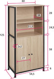 display cabinet Doncaster | 2 shelves, 1 cupboard 60 x 38 x 125 cm