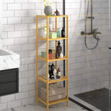 Bamboo Bathroom Shelf 5 Shelves 140 x 33 x 33 cm