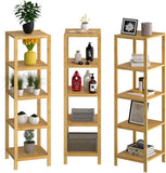 Bamboo Bathroom Shelf 5 Shelves 140 x 33 x 33 cm