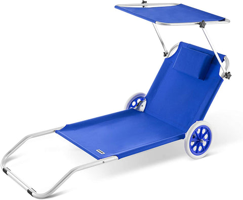 Crete Aluminium Folding Beach Lounger Sun Lounger