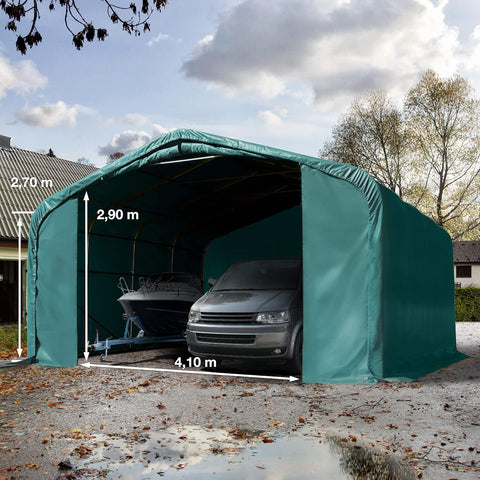 6x6m tent garage, PVC tarpaulin, dark green,