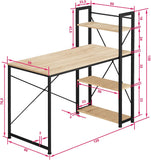 Desk Computer desk for home office with convenient storage shelves bookcase unit