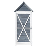 Garden Tool Shed made of Wood, 77x53x179cm, Wing Door & Saddle Roof