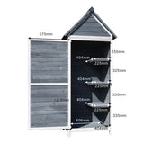 Garden Tool Shed made of Wood, 77x53x179cm, Wing Door & Saddle Roof