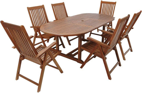 Folding, 7-Piece Table/Garden Furniture Set