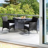 Set of 2 Rattan Garden Chairs with Cushions and 2 Cover Sets
