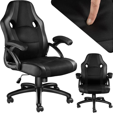 Racing office chair, executive chair with rocker mechanism BLACK