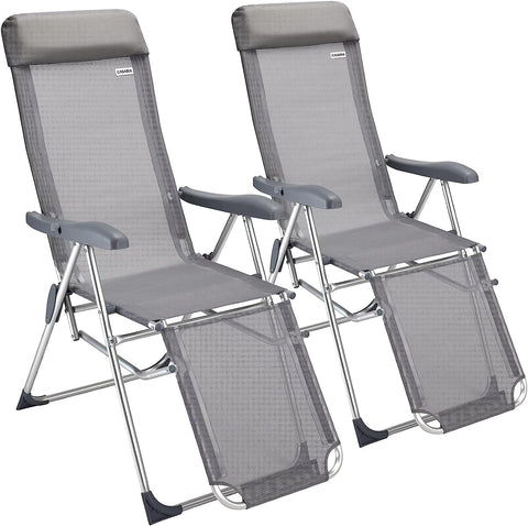 Set of 2 Aluminium Garden Chair High Back