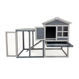 Rabbit hutch Grey Bunny hutch Open enclosure Elevated shelter