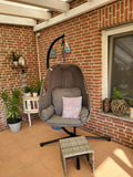 Egg Hanging Chair with Frame, Indoor or Outdoor, Swing Chair with Cushion + Back Cushion  160kg Max