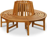 Garden Bench Weatherproof Eucalyptus  Diameter 190 cm Load Capacity 160 kg per Seat Pre-Oiled Garden Tree Bench Round Bench