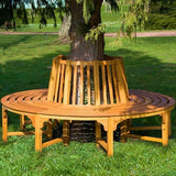 Garden Bench Weatherproof Eucalyptus  Diameter 190 cm Load Capacity 160 kg per Seat Pre-Oiled Garden Tree Bench Round Bench