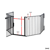 Fireguard XL 300cm Steel Protective Grating Children Door Wall Mounts
