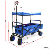 Foldable Handcart with Canopy for Trips with Children, Shopping, etc.