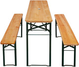 Wooden Folding table (3 pieces) - Bench set wood metal