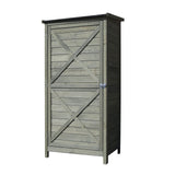Garden Cabinet made of Wood 69.5x52x142cm Wing Door & Flat Roof