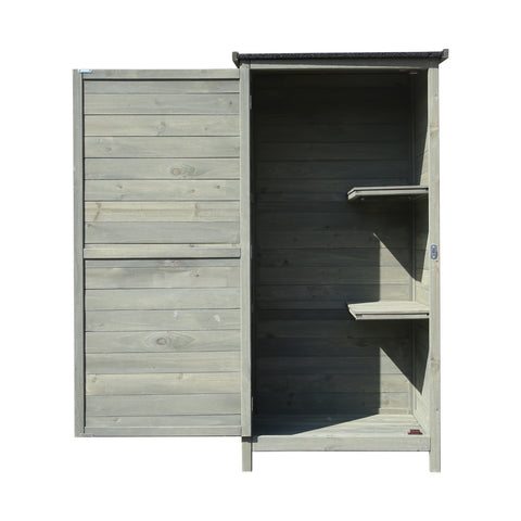 Garden Cabinet made of Wood 69.5x52x142cm Wing Door & Flat Roof