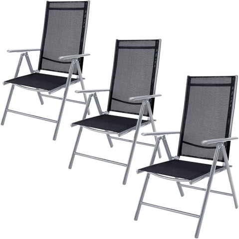 Garden Chairs, Set of 3, Foldable