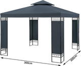 Gazebo Garden Tent 3 x 3 m Metal Water-Repellent Luxury