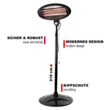 Standing Patio Heater 2000W Infrared Terrace 3 Heating Levels