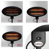 Standing Patio Heater 2000W Infrared Terrace 3 Heating Levels