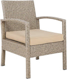 Polyrattan Lounge Set 5 cm Cushions 5 mm Safety Glass Top 7-Piece 2 Armchairs 1 Garden Bench