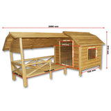 XXL dog house dog house wood balcony terrace slat door